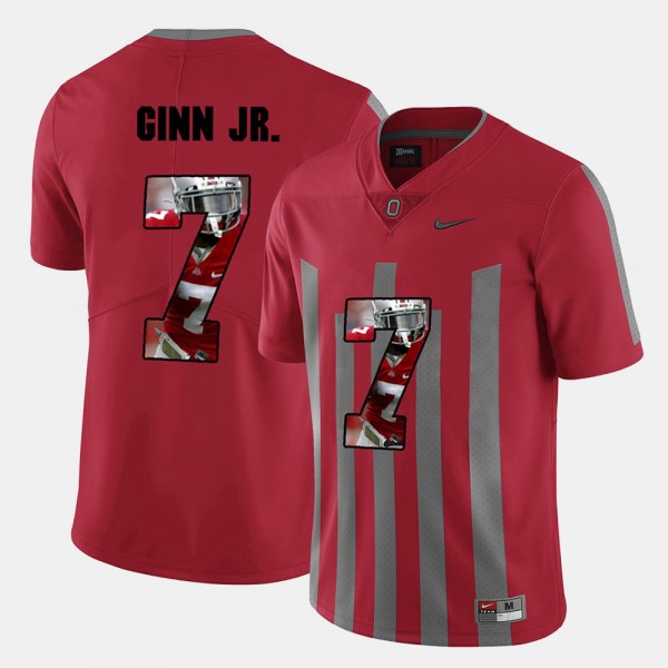 Ohio State Buckeyes Ted Ginn Jr. Men's #7 Red Pictorial Fashion College Football Jersey 2404FCCB7